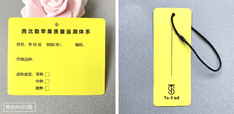 平张单张空白彩色PVC吊牌合格证标签